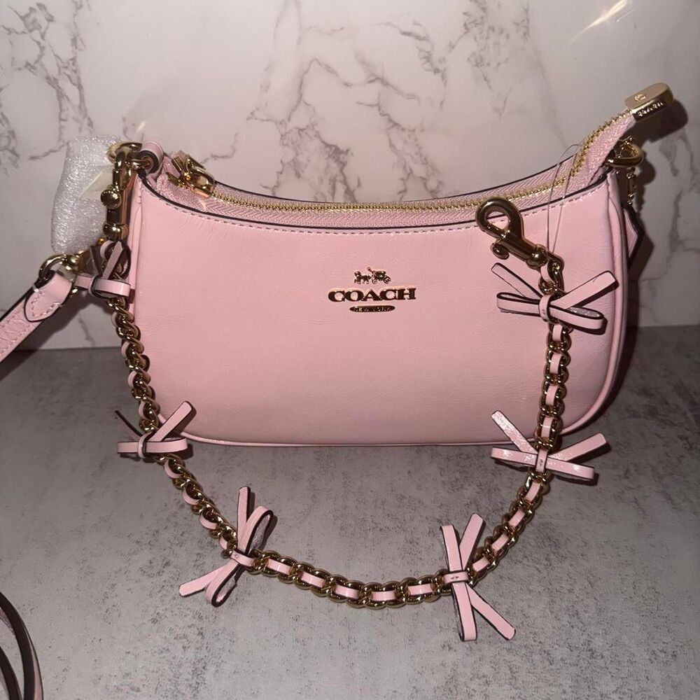 Coach Pink Teri Mini Crossbody Bag With Bows - Picture 8 of 8
